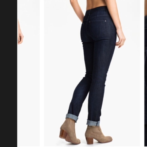 Free People DARK WASH Skinny Stretch Blue Jeans 26 - Picture 2 of 4